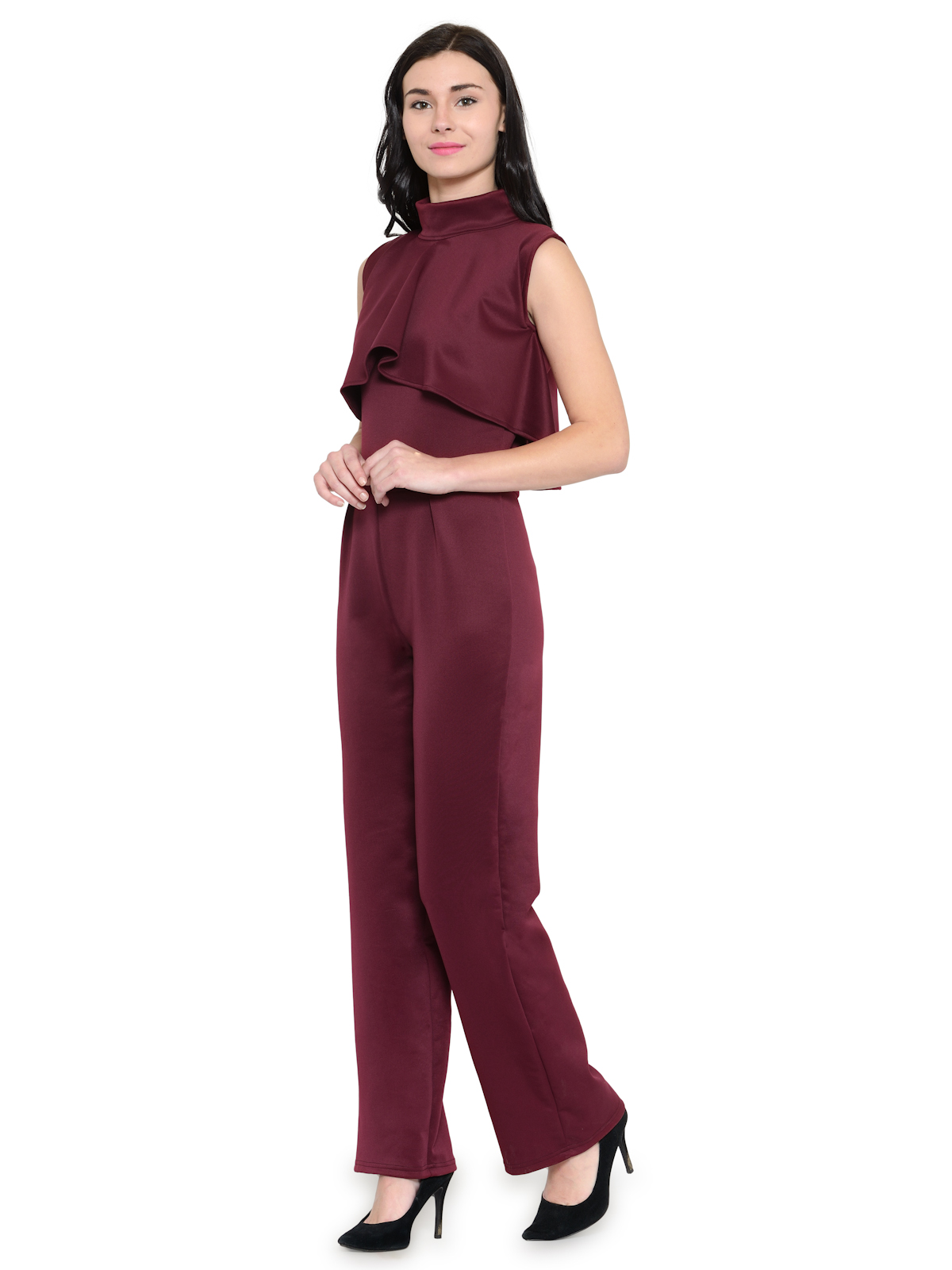 Jump to It Wine Halterneck Jumpsuit